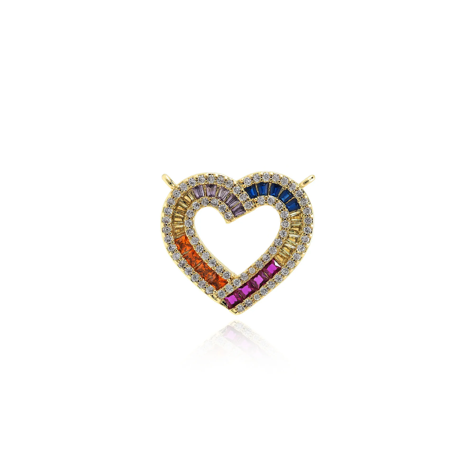Cubic Zirconia Hollow Heart Connector for DIY Bracelet Necklace Jewelry Making Supplies Accessories Love Jewelry