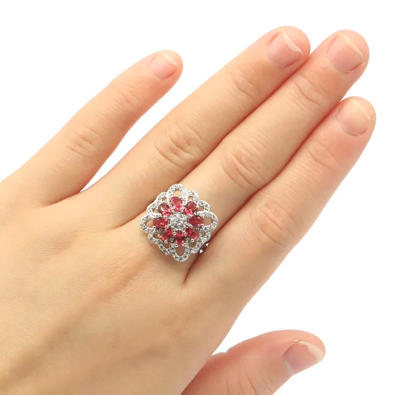 18x18mm SheCrown квадратной формы создан розовый Raspberry Rhodolite гранат CZ подарок для дам