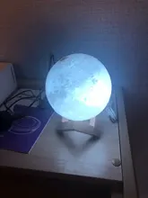 Night-Light Moon-Lamp Touch-Switch Bedroom-Decoration LED Birthday-Gift 3d-Print Rechargeable