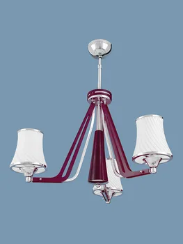 

Mother of Pearl 8090-3MRN Chrome Body 3'lü Chandelier-Purple/Chrome/White