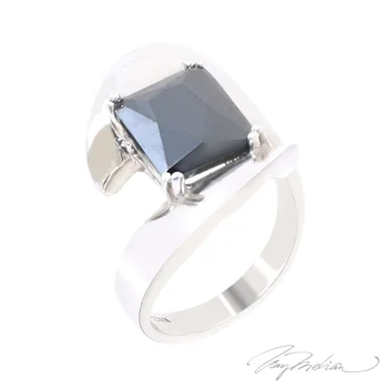 

Ring Rhodium and glass Faceted CRISTREC Collection CROWN