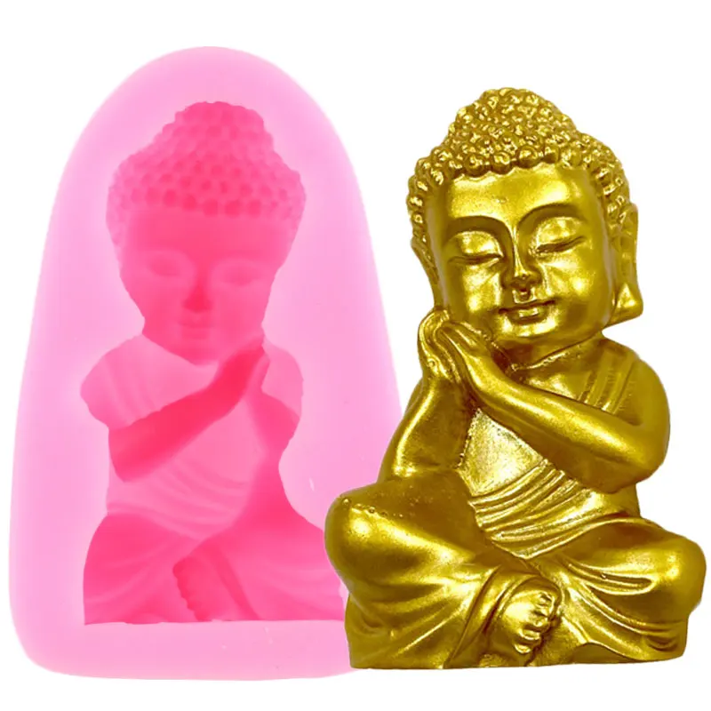 3D Maitreya Buddha Statue Silicone Candle Mold Candle Wax Gypsum Crafts Making Moulds Epoxy Resin Candy Chocolate Fondant Molds