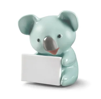 

NAO Figure Koala With Message (Turquoise). Sculpture Decoration Animals. Koala Porcelain
