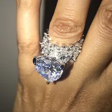 Sona-Conjunto de anillos de compromiso de Plata de Ley 925 y circonita cúbica de 8 quilates, para hombre y mujer, joyería Vintage para fiesta