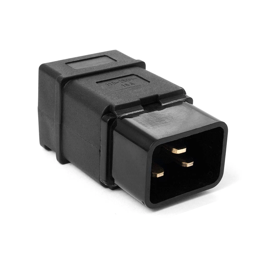 Plug electric cable IEC 60320 C20 16A 250V collapsible black lanmaster |