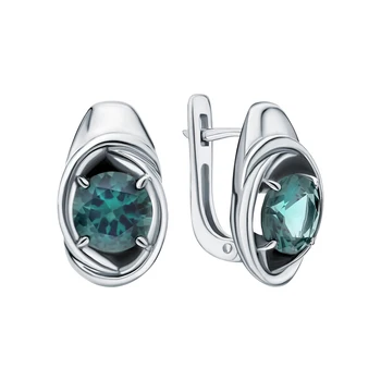 

Silver earrings with tourmaline sunlight sample 925 test
