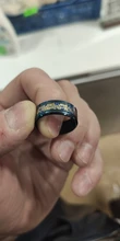 De acero de titanio anillos de dragón negro y hombre en azul regalos de boda banda de tamaño 6-12