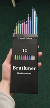 Brutfuner-lápices de colores metálicos, 12 Uds., lápiz profesional de Color dorado para bocetos escolares, regalos de pintura