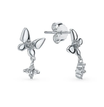 

Silver earrings with cubic zirconia sunlight sample 925