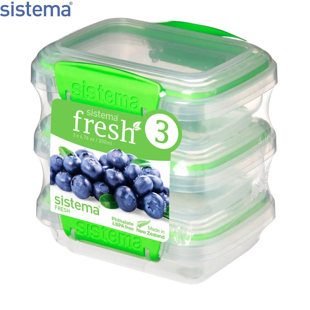 Набор контейнеров Sistema &quotFresh" 200мл 3 предмета зеленый 951523 | Дом и сад