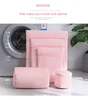 Polyester Clothes Sweater Washing Bag Zippered Mesh Underwear Bra Socks Laundry Wash Bags Pink Foldable Laundry Basket For Bra 3