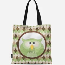 Многоразовая хозяйственная сумка эко женская сумка складная сумка для пляжа повседневное использование сумка на плечо Повседневная парусиновая с принтом совы