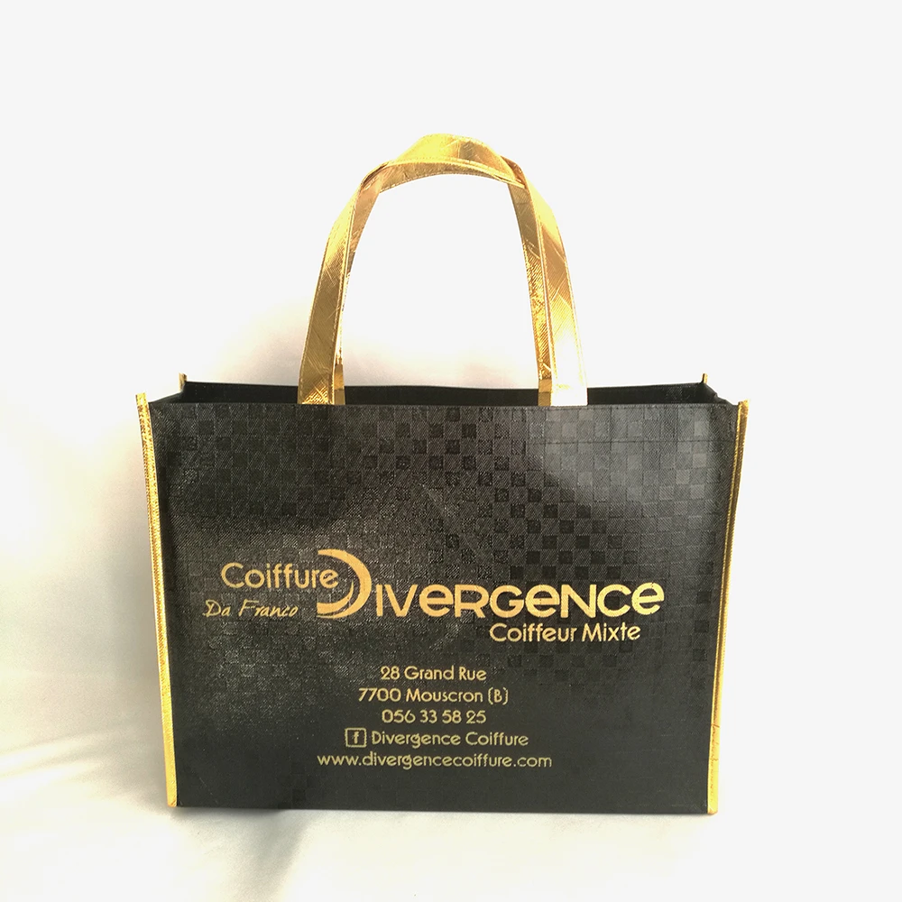 Download Wholesale 500pcs Lot Popular Black Non Woven Bag Metallic Pp Laser Bag Silk Screen Printing Shopping Bag Glossy Glitter Tote Bag Shopping Bags Aliexpress