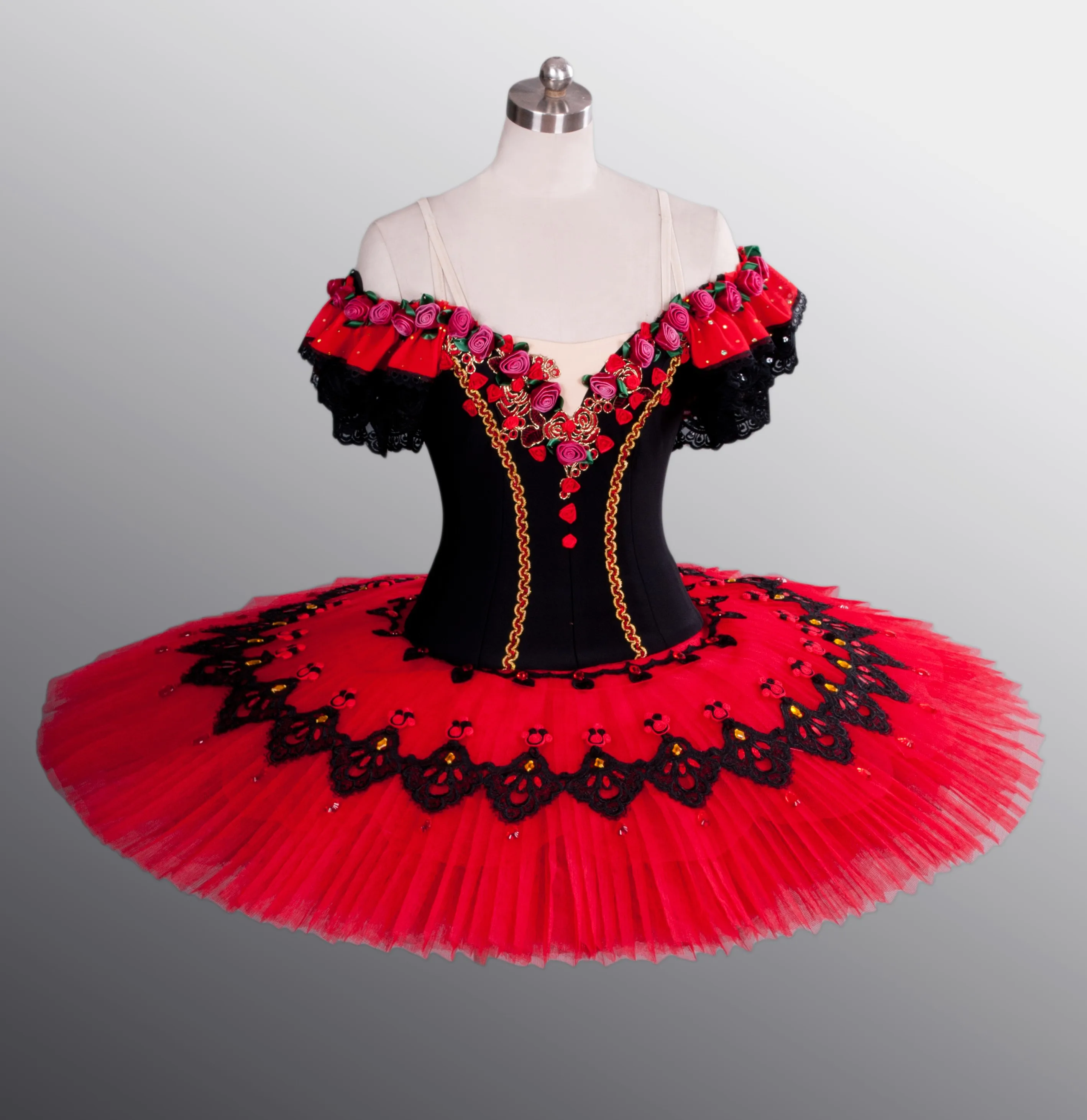 

Professional Ballet Tutu Costume Ballet Tutus Classical Ballerina Stage Costume Red Paquita Princess Kitri Spanish dance