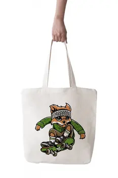 

Angemiel Bag Large Skateboarder Animal Figure Shopping Beach Tote Bag