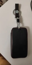 Funda de cuero genuino para llave de coche Renault KOLEOS Kadjar Arkana samsung QM5, 4 botones, juego de llaves inteligentes con anillo