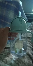 Botella de paja de agua potable con dibujos de animales para niños, Bola de gravedad, taza de bebé con correa para el hombro