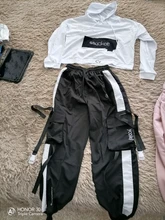 2021 primavera otoño mujer Streetwear carga sueltos pantalones de cintura alta pantalón de mujer 2 pieza Top de manga larga con pantalones Casuales