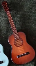 Model Dollhouse Guitar Musical-Instrument Decoration Miniature Action-Figure Wooden 1/12
