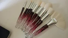 FLD-Maquillaje de cristal, cepillos de base de polvo, sombra de ojos, cejas, cosméticos, ventilador, juego de Brochas de Maquillaje