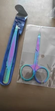 Pinzas para cejas de arcoíris, tijeras de acero inoxidable, cortador de extensiones de pestañas, pinzas para quitar el pelo, herramientas de maquillaje para manicura TRFBM1-5, 1 Uds.