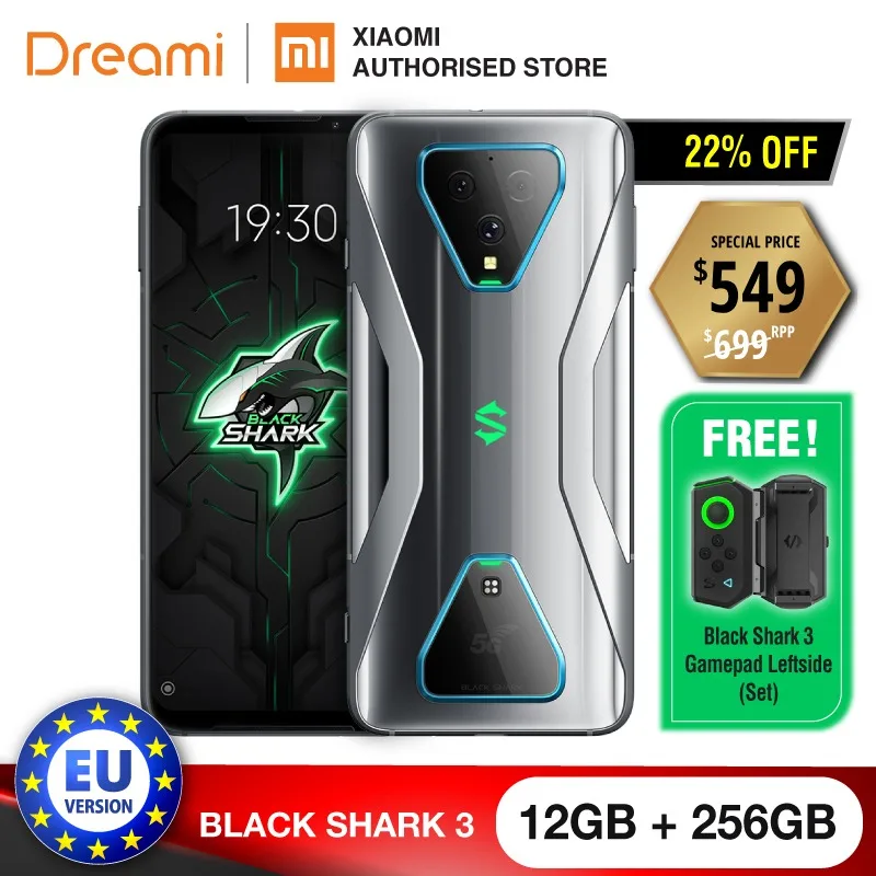 [EU Version] Black Shark 3 5G 256GB ROM 12GB RAM - Gaming phone  Smartphone  Mobile  blackshark3