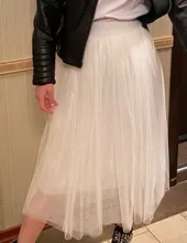 OHRYIYIE-falda de tul Vintage para mujer, faldas de malla de cintura alta elástica, largo plisado, para primavera y verano, 2021