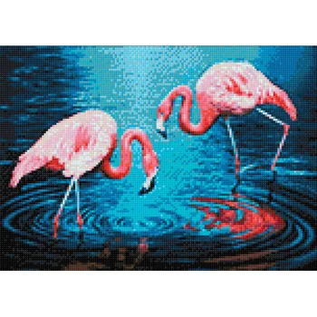 

AG 3442 set of d/making paintings with rhinestones 'Flamingo on the ozere' 38*27 cm Granni