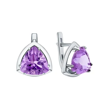 

Silver earrings with amethyst sunlight sample 925 test