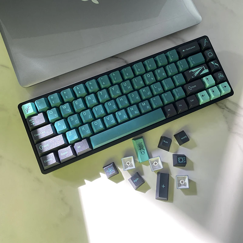 Teclas Gmk Terror Abaixo do Perfil Cereja Pbt Tintura Sublimação Teclado Mecânico Keycap para mx Switch With1.25u 1.75u 2u Shift 135