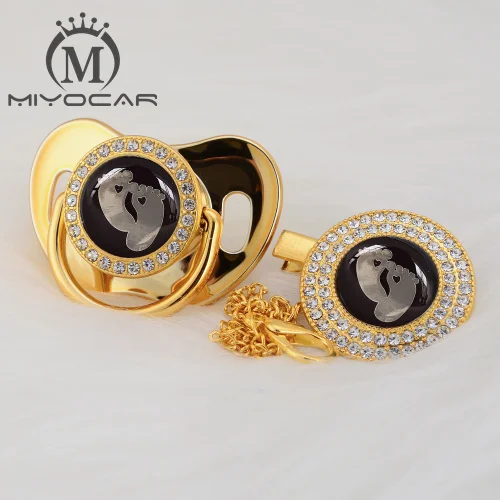 MIYOCAR/7 цветов, красивая детская ножка с золотым блеском, пустышка и пустышка, без BPA, пустышка, шикарный уникальный дизайн, GFT - Цвет: GFT-8 0-6M