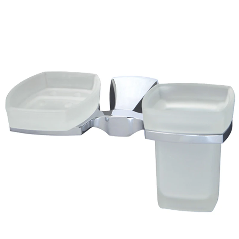 Держатель мыльницы и стакана WasserKRAFT Wern K-2526 (Материал: Стекло/Металл, никель-хромовое покрытие, цвет: хром)