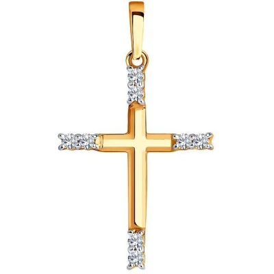 Sokolov pendant with 8 Swarovski crystals in red gold | Украшения и аксессуары