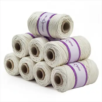 

MaQrome Macrame Cord Set of 8 Pieces Natural Twisted Yarn 3 mm