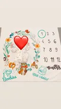Milestone-Accesorios de fotografía para bebé recién nacido, manta para fotografía de crecimiento mensual, Fondo de tela, alfombra conmemorativa, 100x100cm