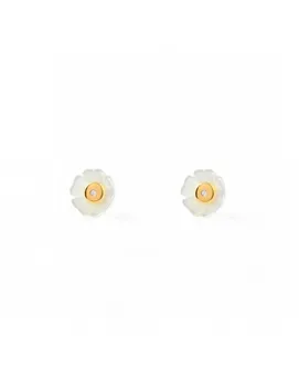 

Earrings Bebe or Girl Flower Pearl chatón Cubic Zirconia (9kts)