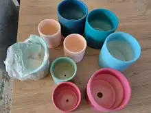 Maceta de cerámica colorida de estilo Industrial nórdico, maceta para suculentas, plantas verdes, forma cilíndrica, con bandeja de agujeros