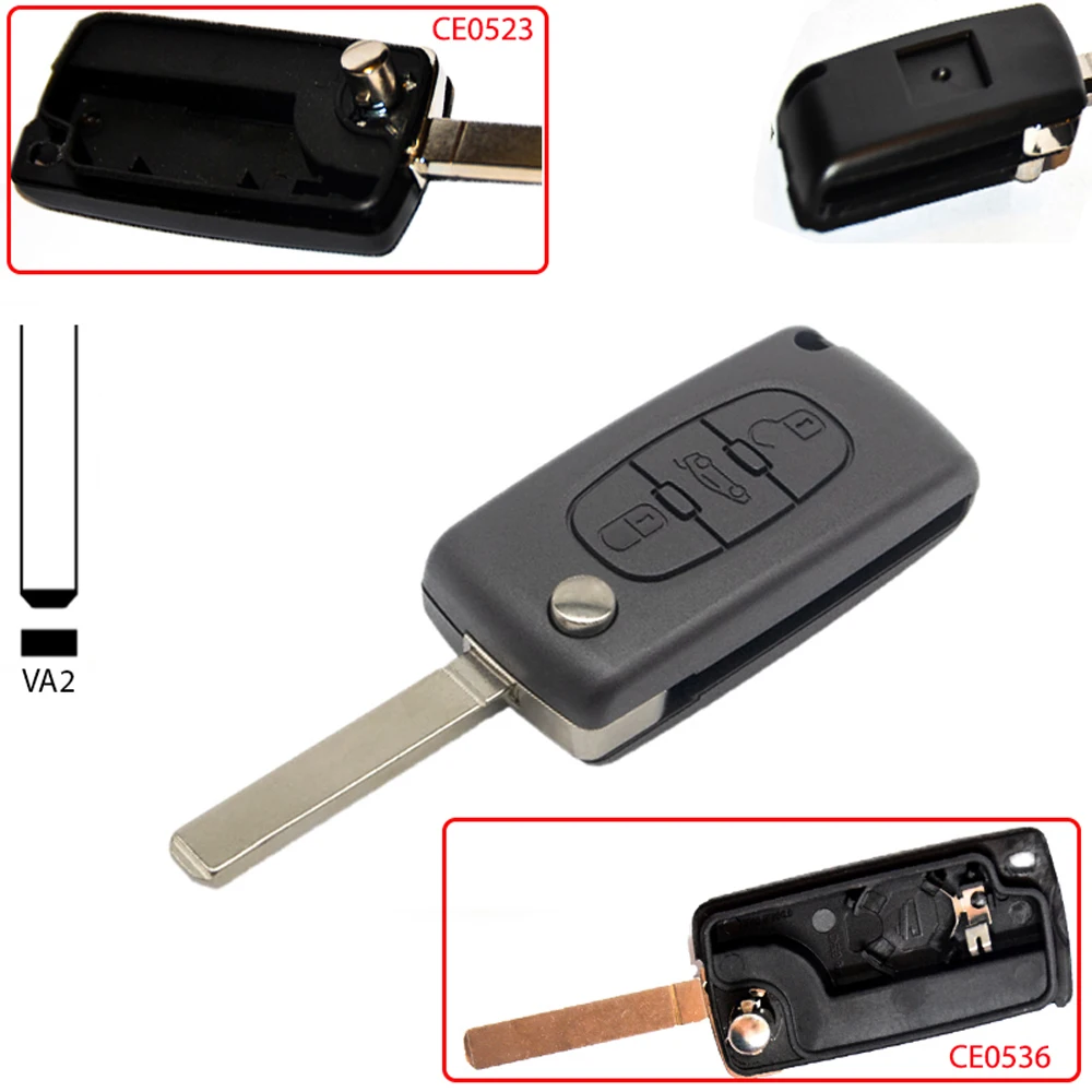 Корпус ключа совместимый с Citroen C3 C4 C5 C6 C8 Xsara Picasso Berlingo Peugeot 206 207 307 407 308 508 607 Partner