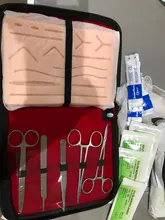 Kit de entrenamiento de sutura quirúrgica, herramienta para operar la piel, Práctica de sutura, modelo de almohadilla de entrenamiento, tijeras de aguja, equipo de enseñanza