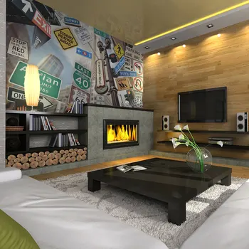 

NYC on colorful background wall mural-signals-400x309 cm