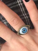 Nueva moda clásica diabólico Vintage ojo anillo de dedo ojo Punk bisutería gótica Halloween anillo de regalo