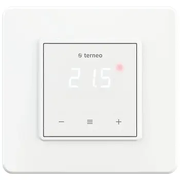 

Therneo s thermoregulator for a warm floor in a standard white frame.