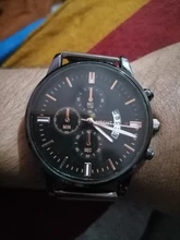Reloj con calendario para hombre, cronógrafo de negocios, de lujo, informal, ultrafino, de acero inoxidable, malla, de cuarzo, Masculino