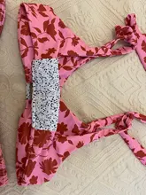 Miyouj-Bikini Floral con volantes y realce para mujer, traje de baño Sexy con cordones, Bañador estampado, conjunto de Bikini brasileño 2020