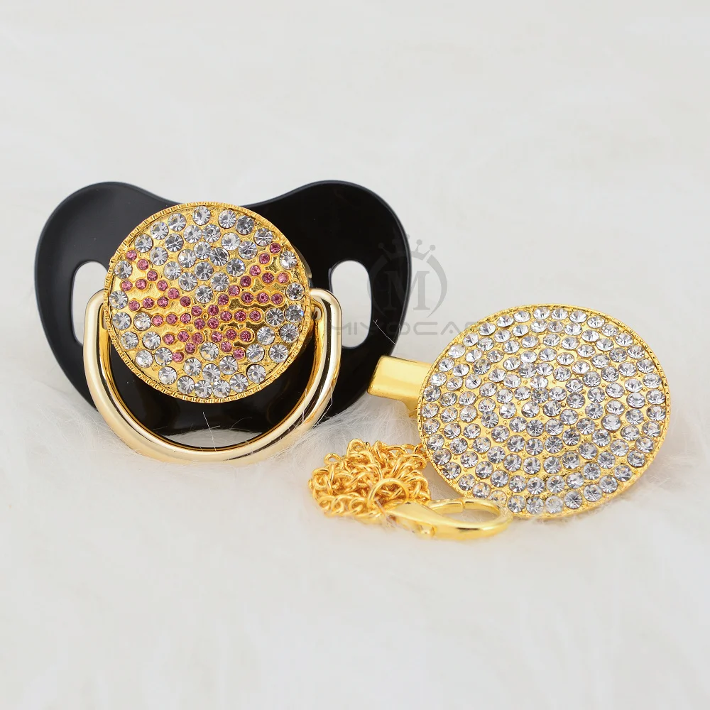 Ala e Manequim Miyocarbling Bling Rosa Chupeta Adorável Asa Clipe Definir Bpa Livre Design Exclusivo Apwg 7 High Quality Mamãe e Bebê
