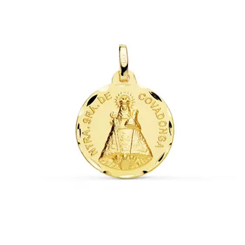 

Medal 9k gold Virgin of Covadonga 18mm. Smooth round carved edging