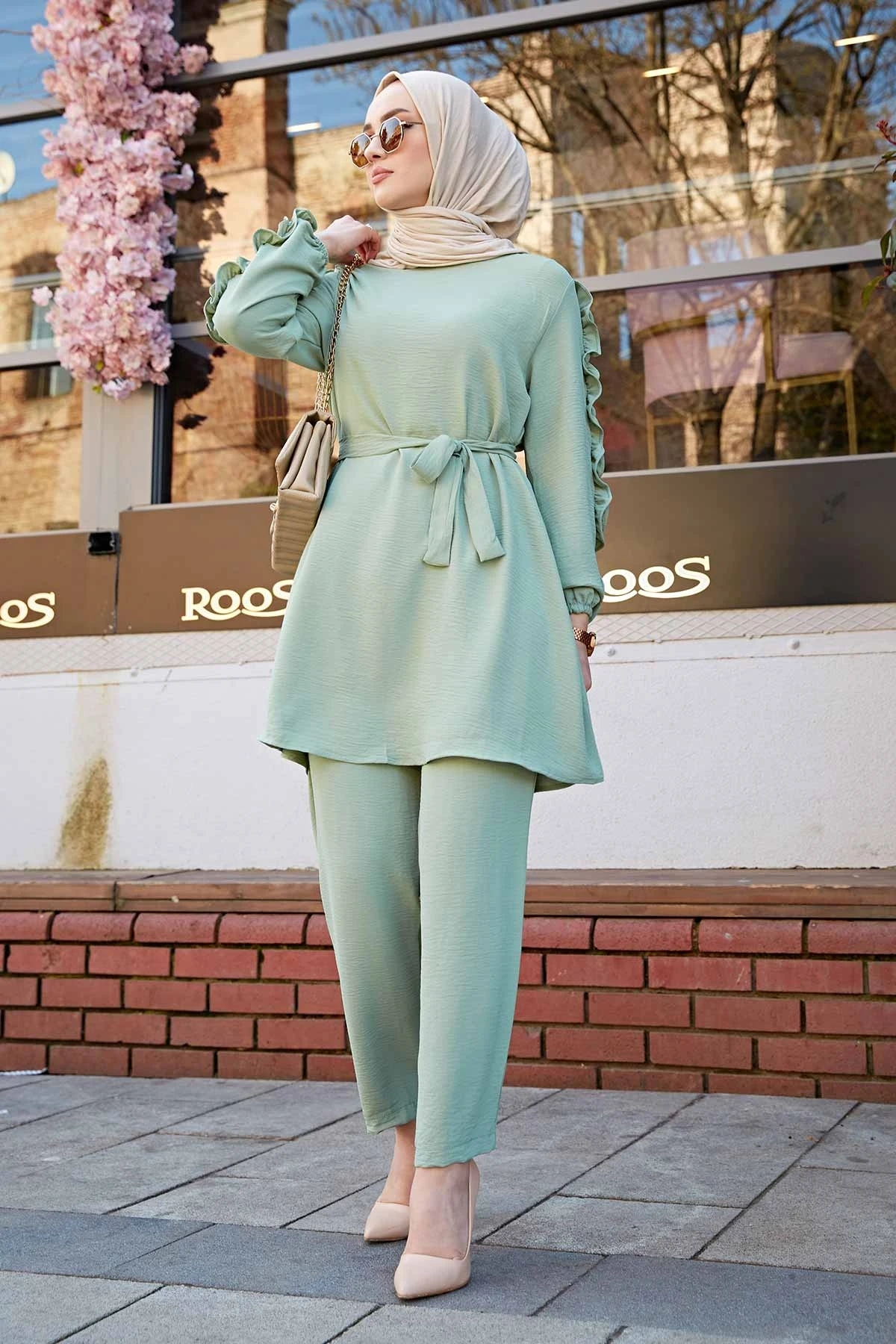 Conjunto Combinado de 2 piezas para mujer, vestido hiyab largo, ropa islámica, Europa, Moda musulmana, árabe, nueva colección 2021