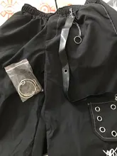 QWEEK-pantalones Cargo negros Harajuku gótico para mujer, ropa de calle gótica de pierna ancha, holgada, Pantalones blancos, moda holgada