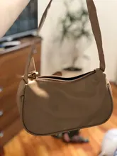 Bolso Baguette pequeño de piel sintética para mujer, pochette de diseño a la moda, suave, para hombro, Vintage, sencillo, tipo Clutch