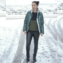 Pants Sexy Leggings Elastic-Trousers Shinny Black Autumn Female High-Waist Winter Womens